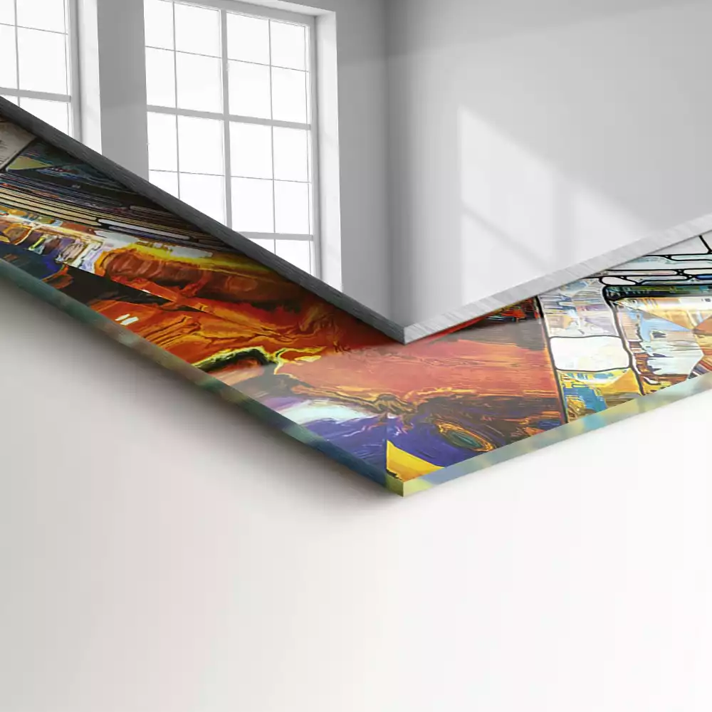 Specchio rettangolare stampato Mosaico astratto di cerchi