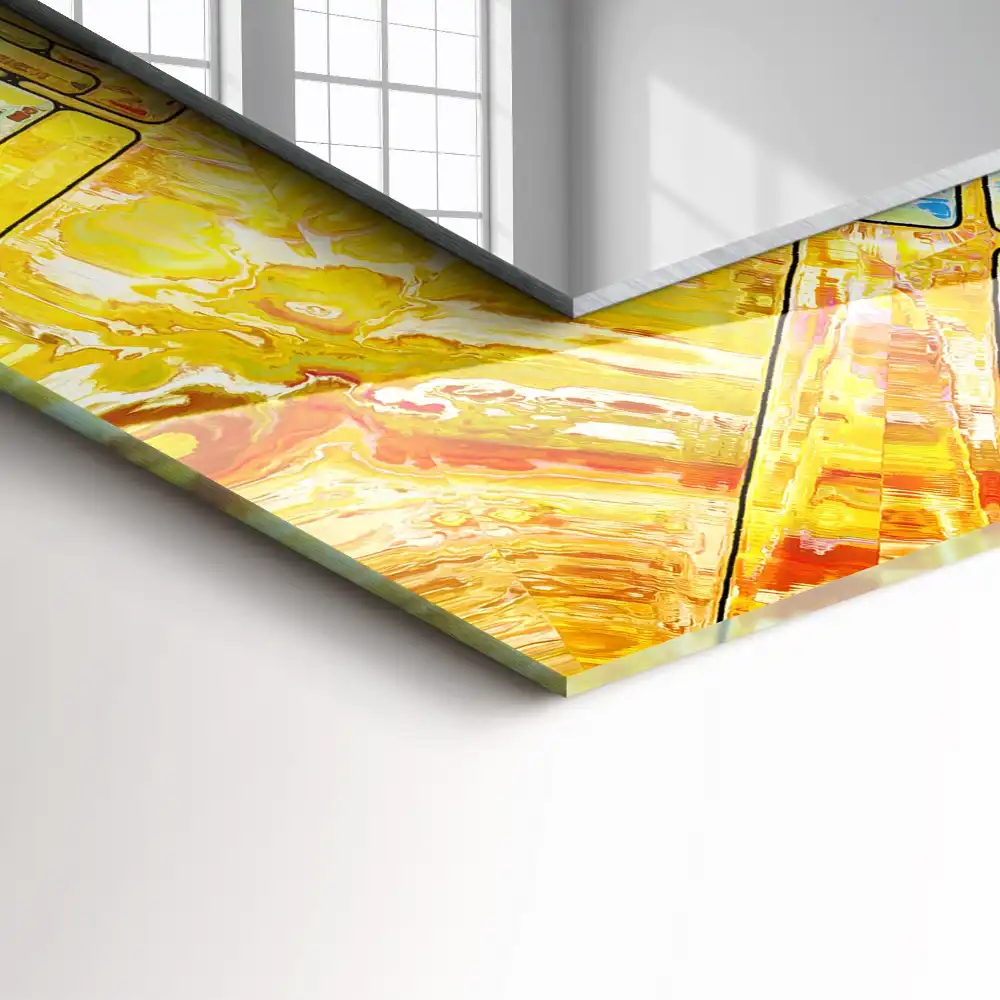 Specchio rettangolare stampato Mosaico astratto colorato