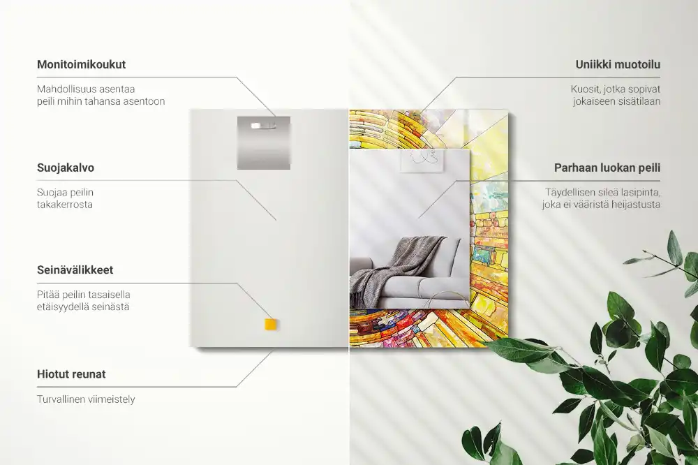 Specchio rettangolare stampato Mosaico astratto colorato