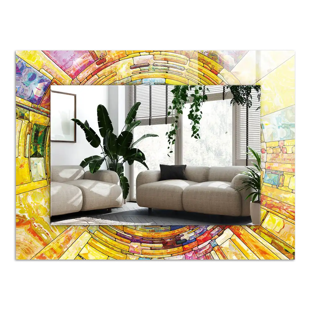 Specchio rettangolare stampato Mosaico astratto colorato