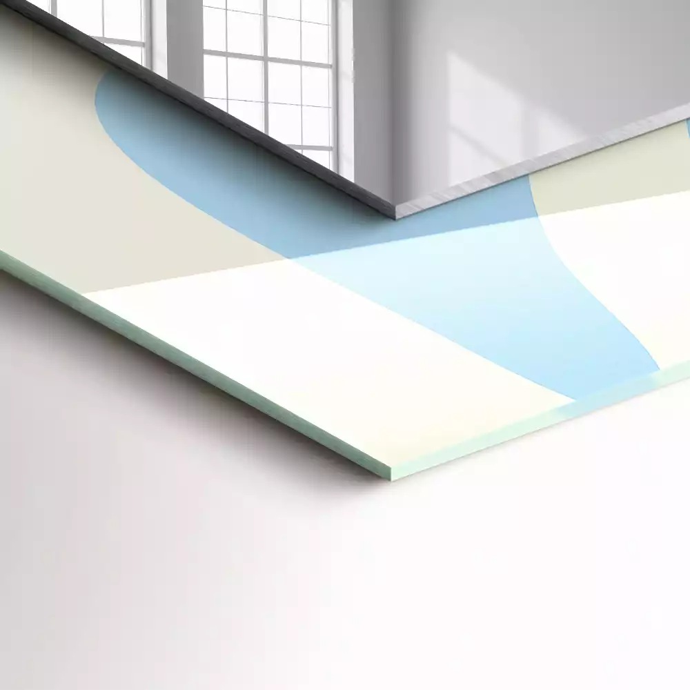 Specchio rettangolare stampato Motivi ondulati astratti