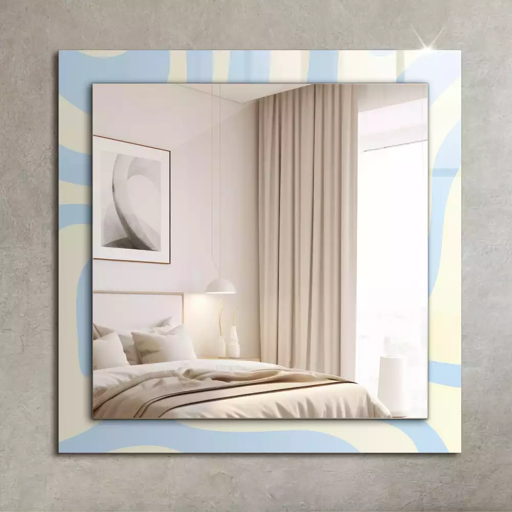 Specchio rettangolare stampato Motivi ondulati astratti