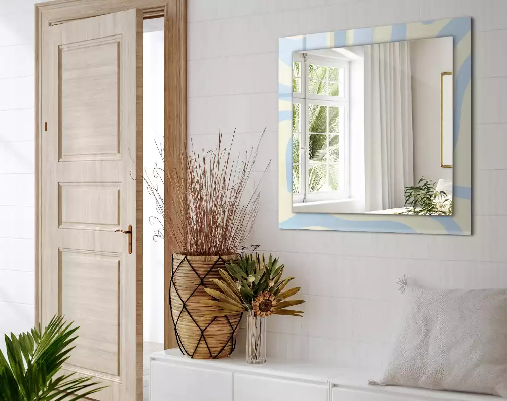 Specchio rettangolare stampato Motivi ondulati astratti