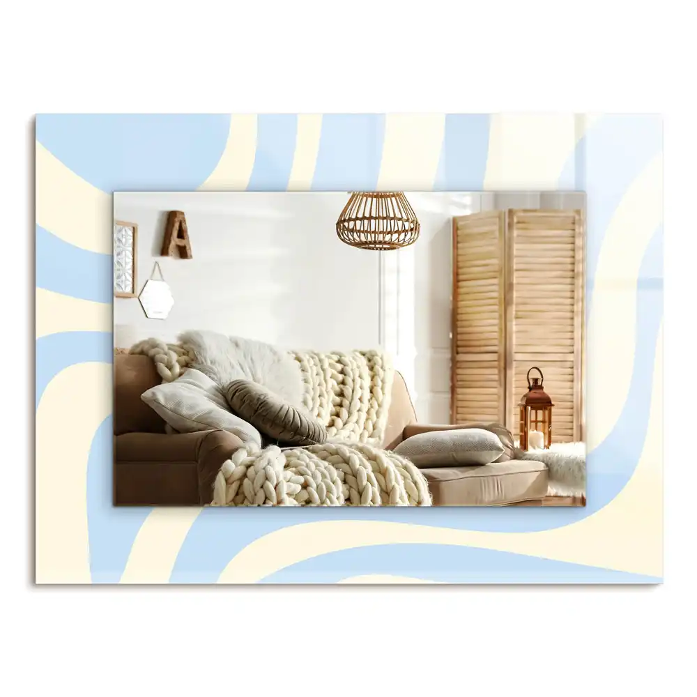 Specchio rettangolare stampato Motivi ondulati astratti