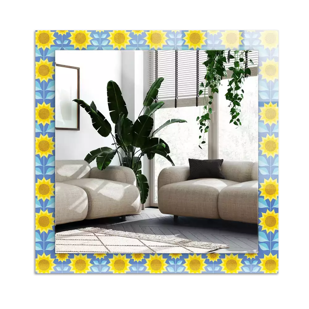 Specchio rettangolare decoro Motivo a foglie di girasoli