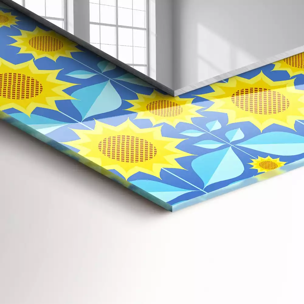 Specchio rettangolare decoro Motivo a foglie di girasoli