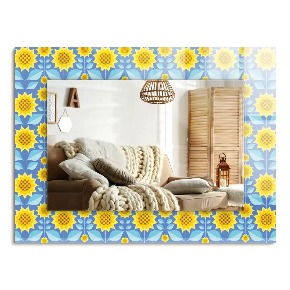 Specchio rettangolare decoro Motivo a foglie di girasoli