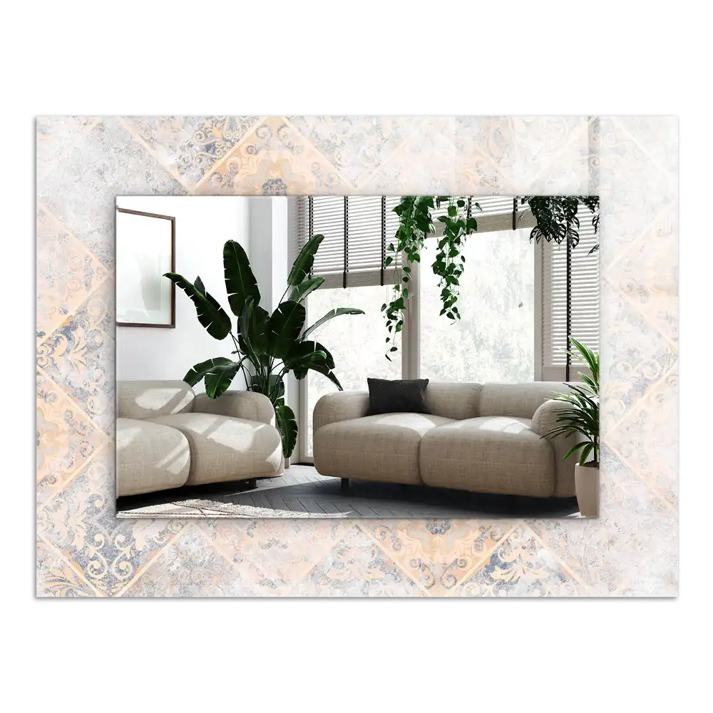 Specchio rettangolare stampato Piastrelle modellate