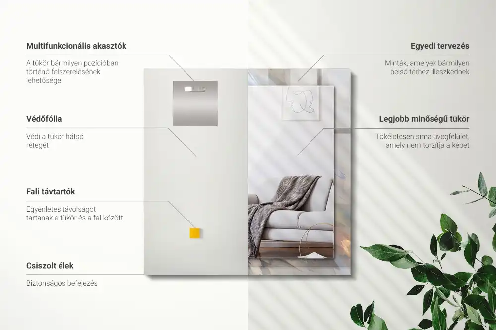 Specchio rettangolare decoro Motivi astratti colorati