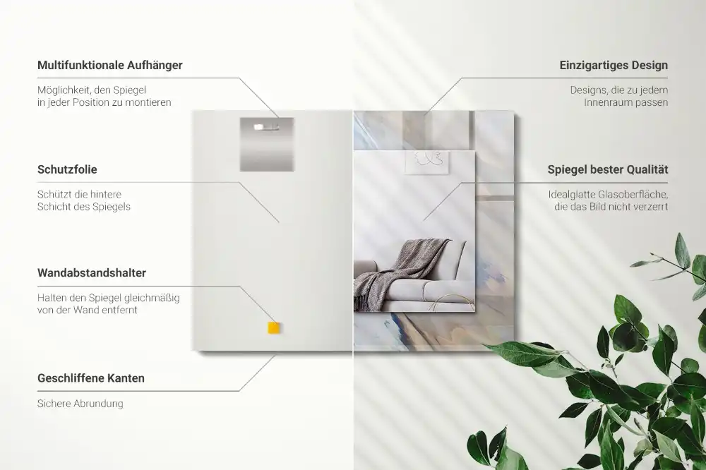 Specchio rettangolare decoro Motivi astratti colorati