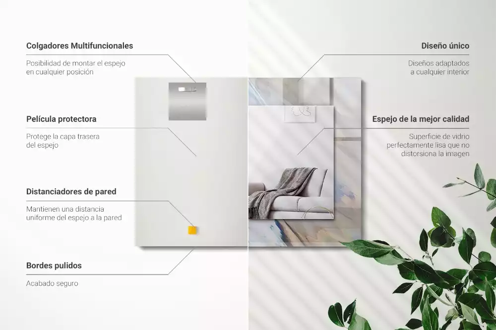 Specchio rettangolare decoro Motivi astratti colorati