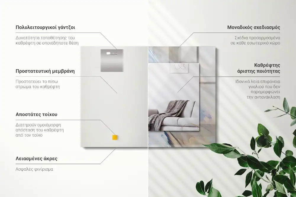 Specchio rettangolare decoro Motivi astratti colorati