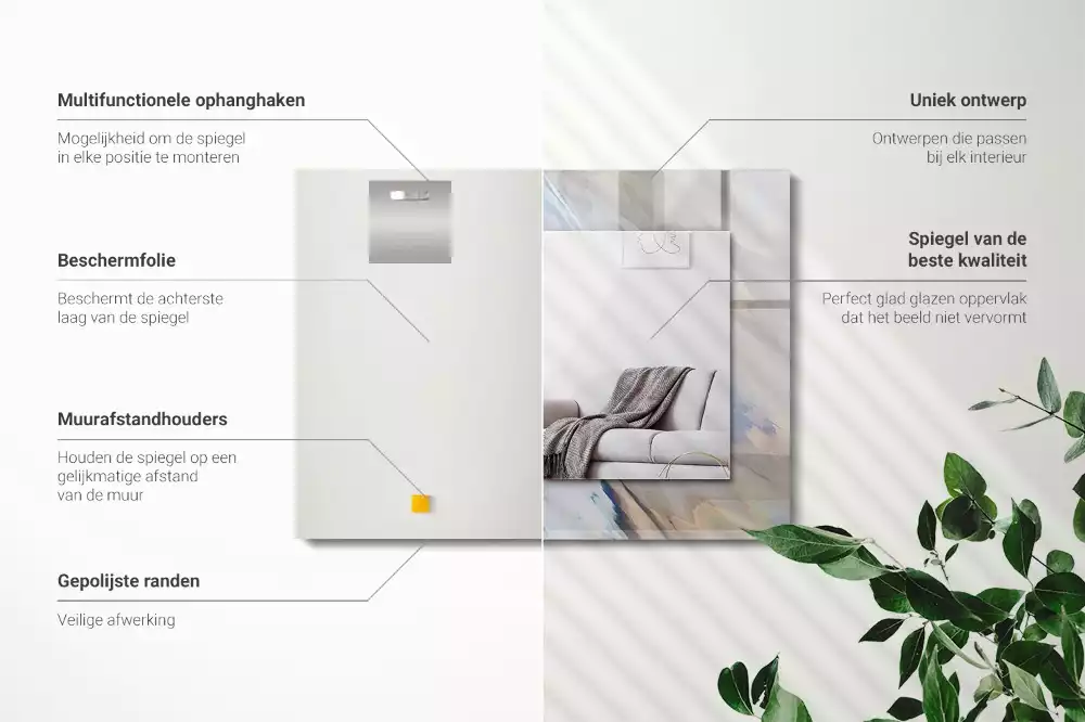 Specchio rettangolare decoro Motivi astratti colorati