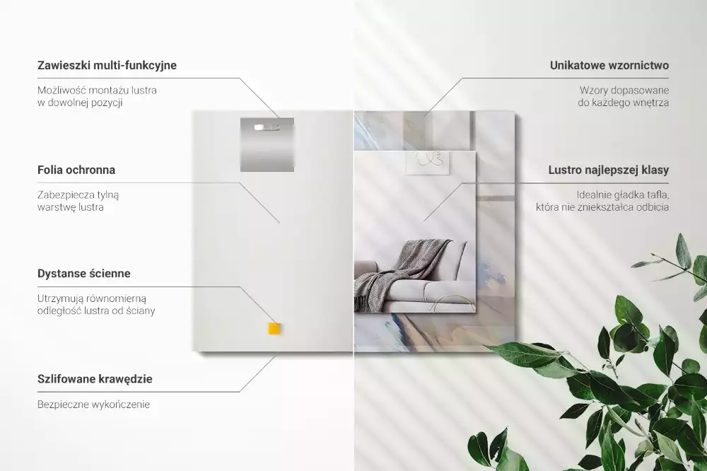 Specchio rettangolare decoro Motivi astratti colorati