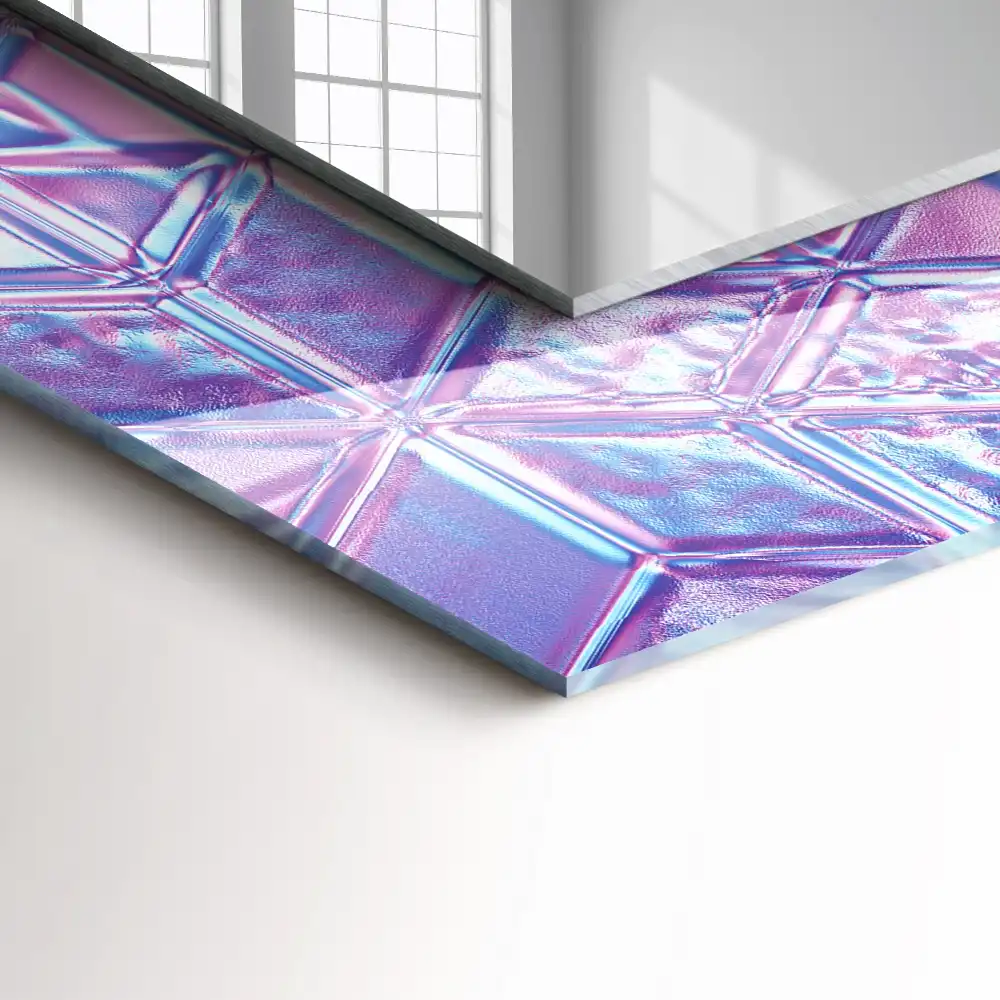 Specchio rettangolare stampato Cubi colorati trasparenti