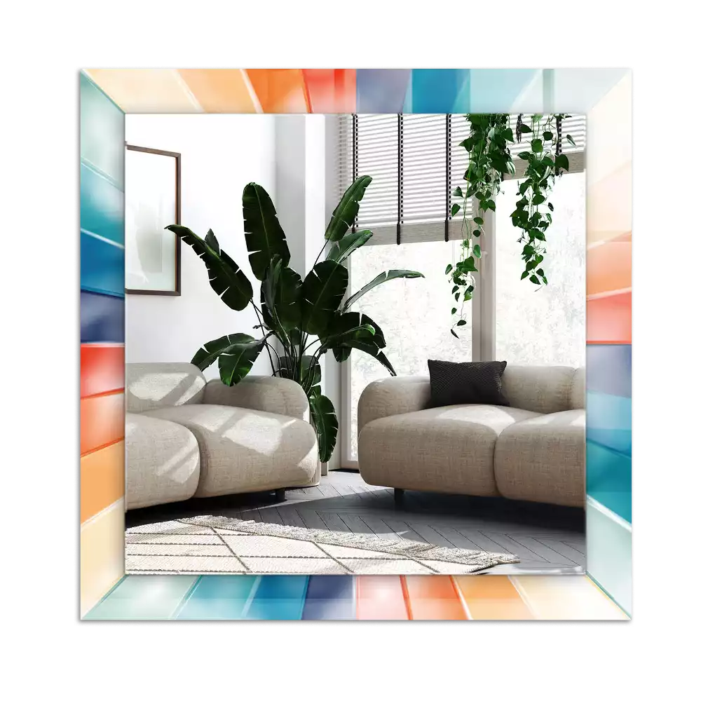 Specchio rettangolare decoro Raggi di luce colorati