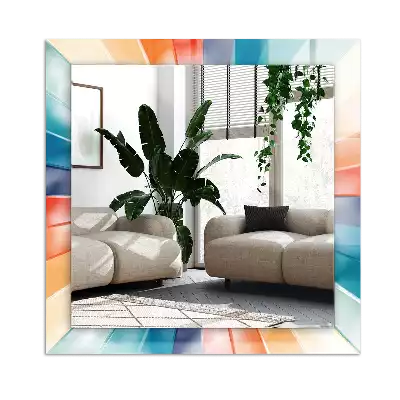 Specchio rettangolare decoro Raggi di luce colorati