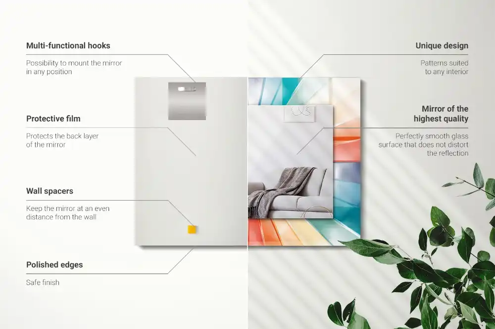 Specchio rettangolare decoro Raggi di luce colorati