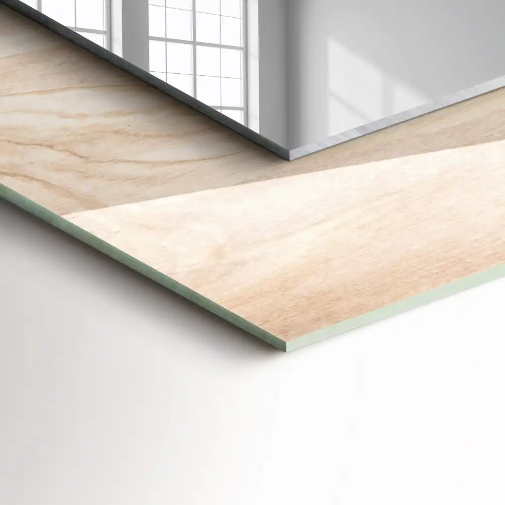 Specchio rettangolare con cornice stampata Legno con nodi