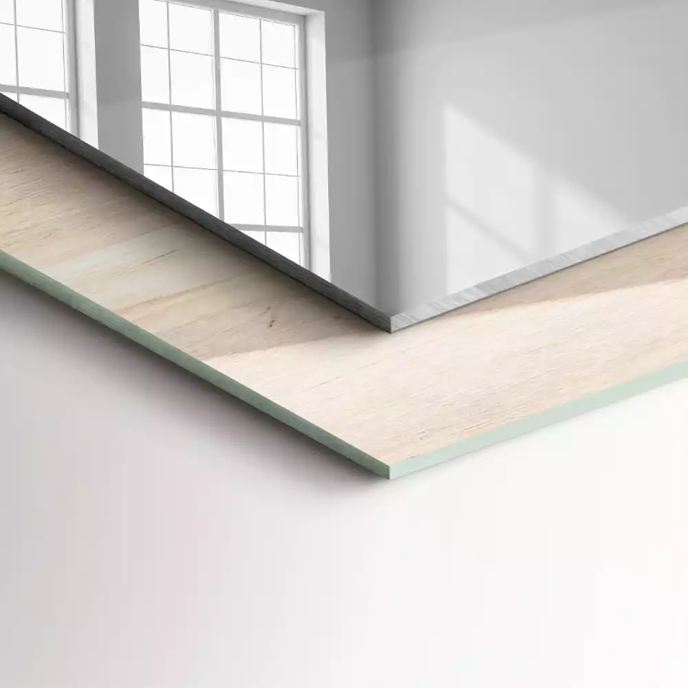 Specchio rettangolare con cornice stampata Legno con nodi