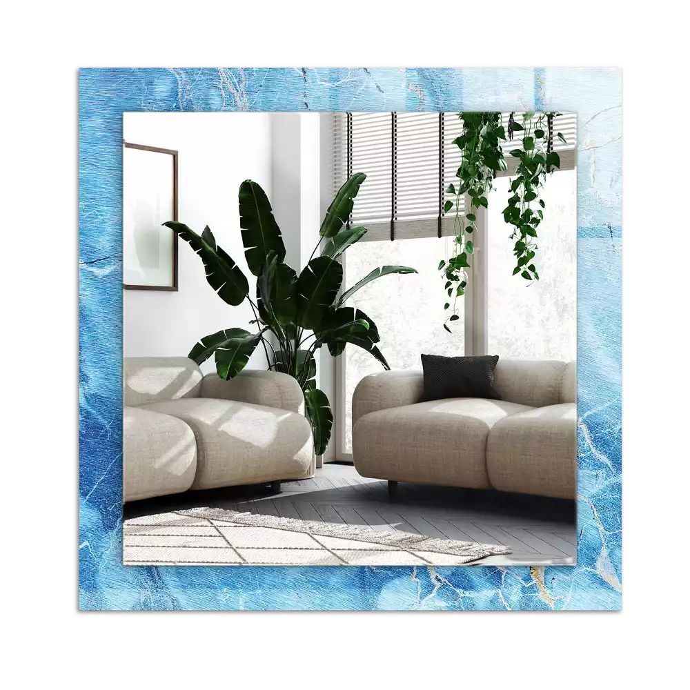 Specchio rettangolare decoro Motivo in marmo blu