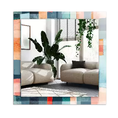 Specchio rettangolare stampato Rettangoli astratti colorati