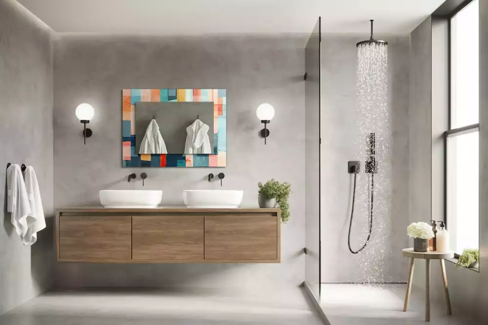 Specchio rettangolare stampato Rettangoli astratti colorati