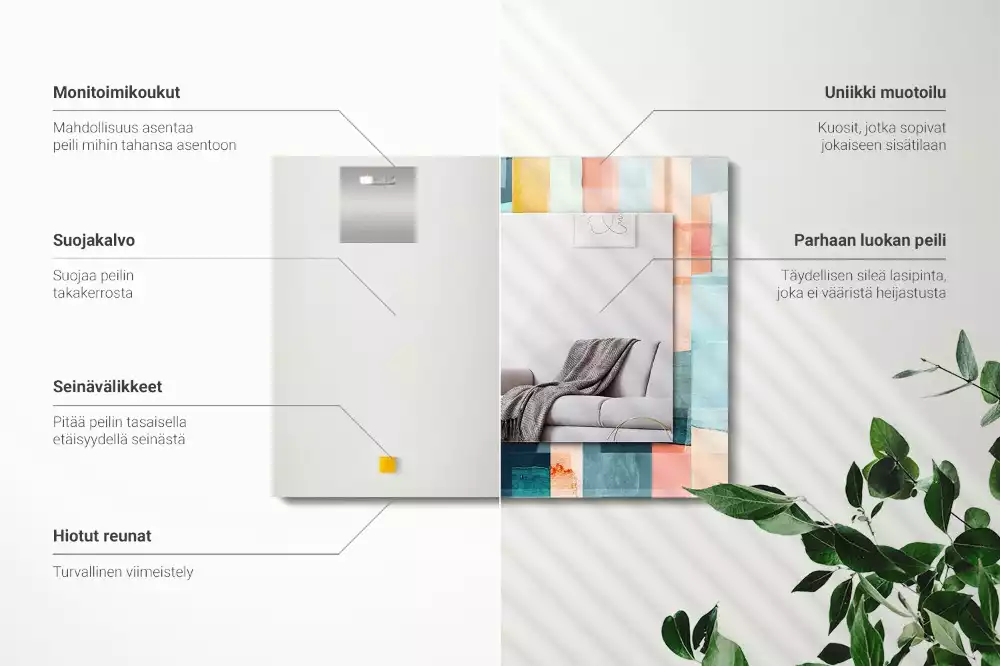 Specchio rettangolare stampato Rettangoli astratti colorati