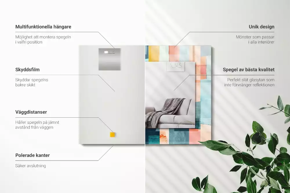 Specchio rettangolare stampato Rettangoli astratti colorati