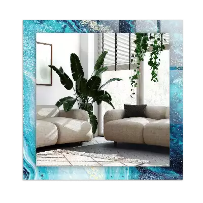 Specchio rettangolare decoro Arte astratta blu