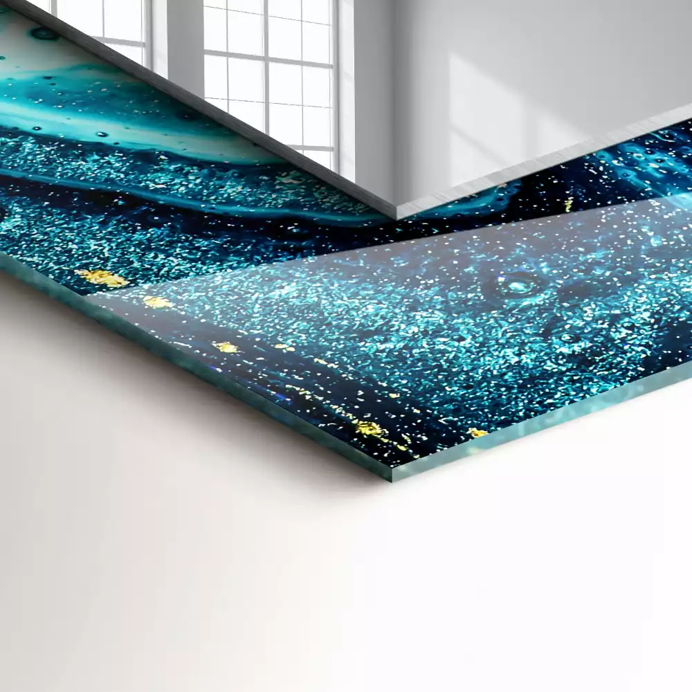 Specchio rettangolare decoro Arte astratta blu