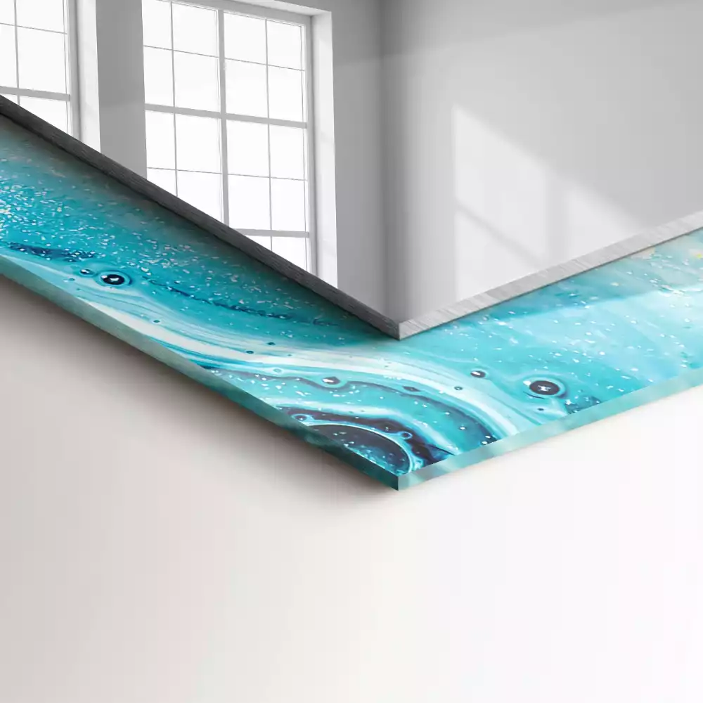 Specchio rettangolare decoro Arte astratta blu