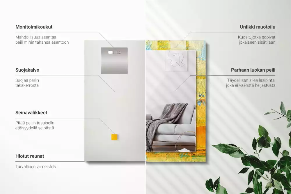 Specchio rettangolare stampato Pittura a olio astratta