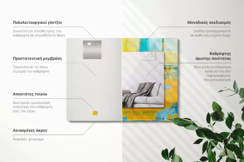 Specchio rettangolare stampato Pittura a olio astratta