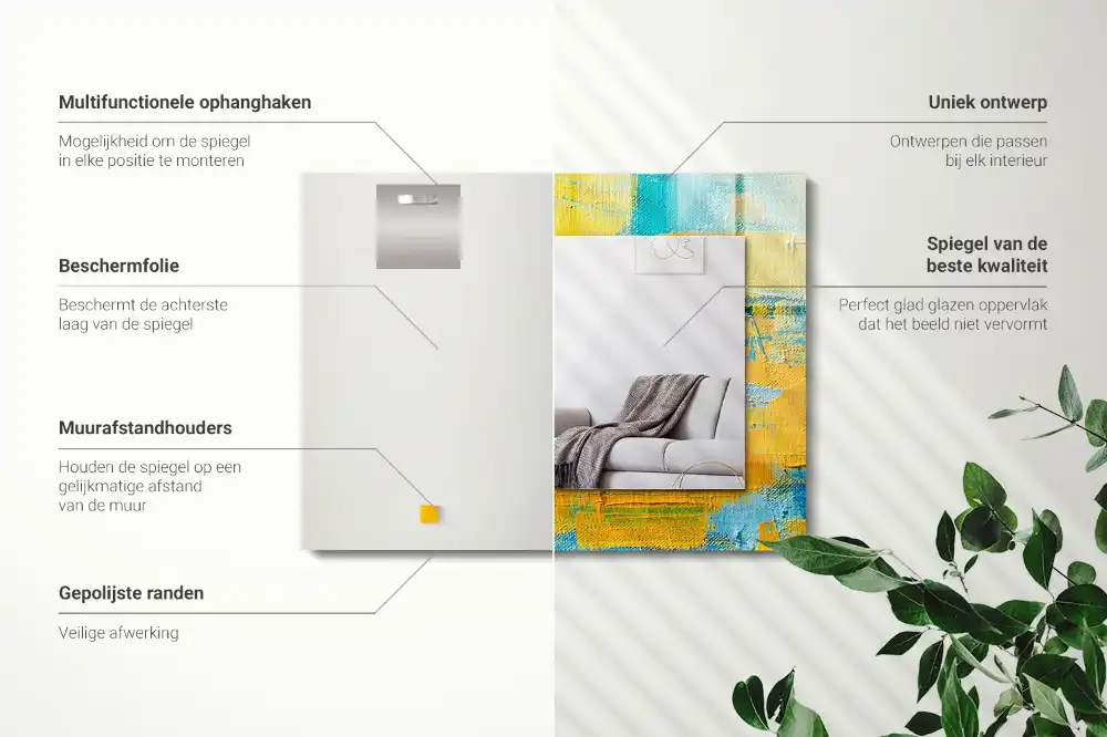 Specchio rettangolare stampato Pittura a olio astratta