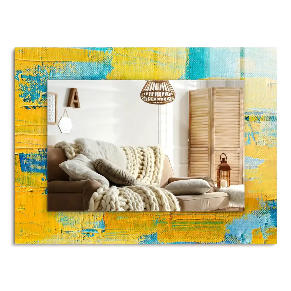 Specchio rettangolare stampato Pittura a olio astratta