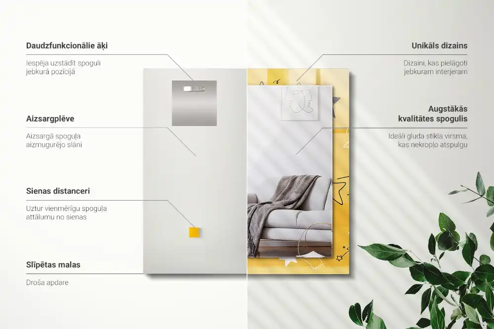 Specchio rettangolare decoro Disegni di varie stelle