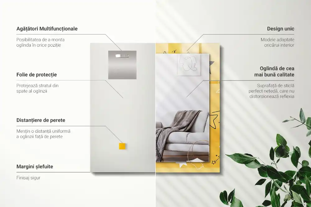 Specchio rettangolare decoro Disegni di varie stelle