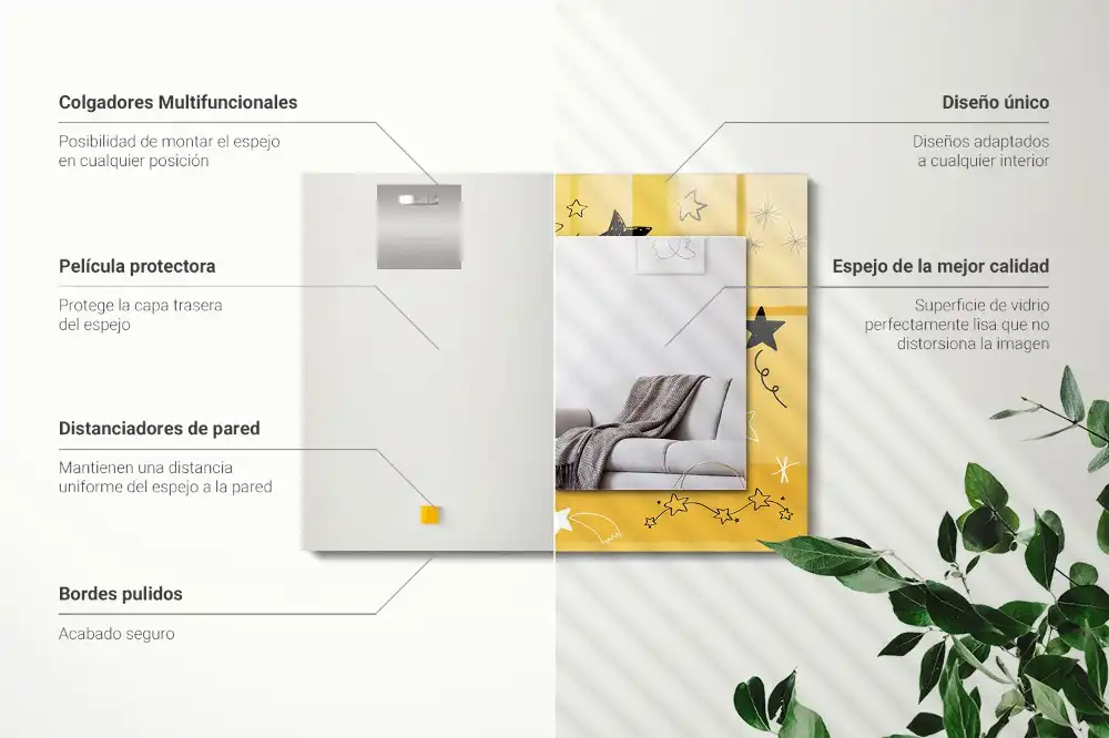 Specchio rettangolare decoro Disegni di varie stelle