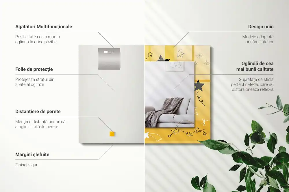 Specchio rettangolare decoro Disegni di varie stelle