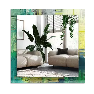 Specchio rettangolare con cornice stampata Composizione astratta di colori