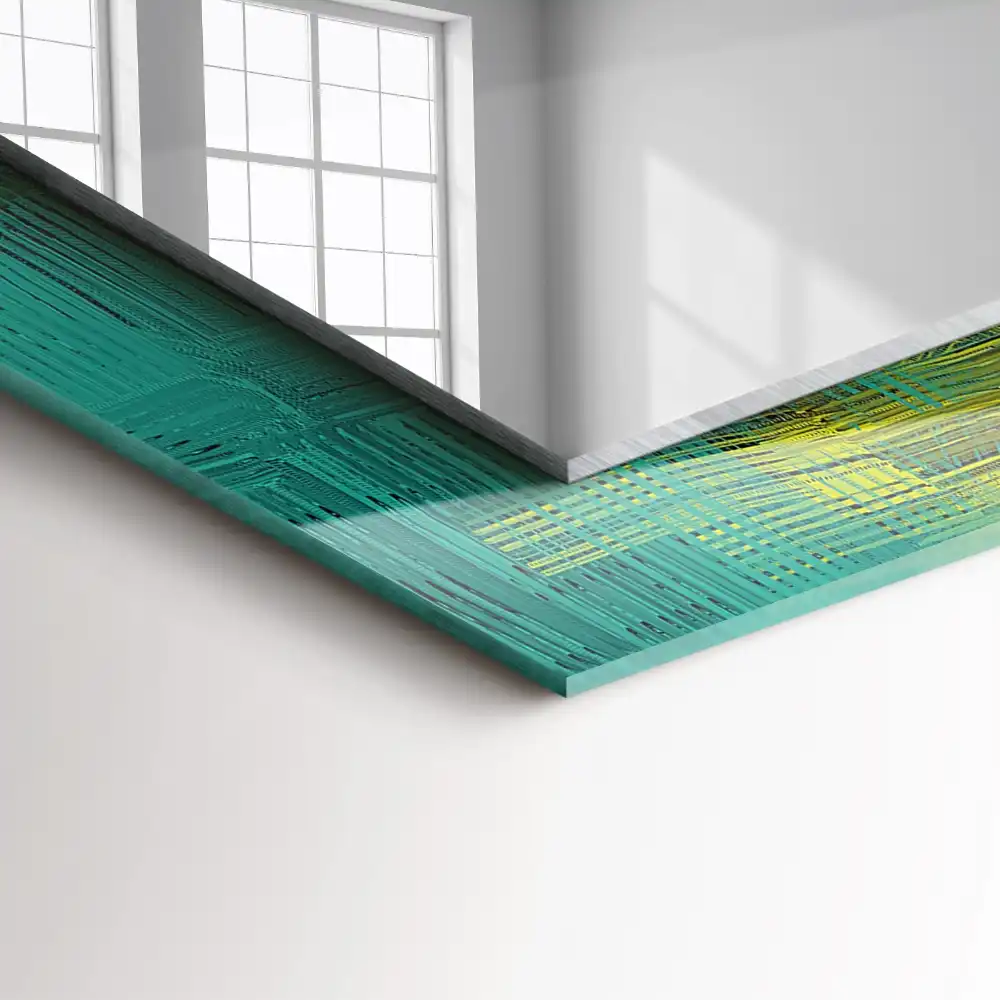 Specchio rettangolare con cornice stampata Composizione astratta di colori