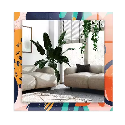 Specchio rettangolare stampato Grafica astratta colorata