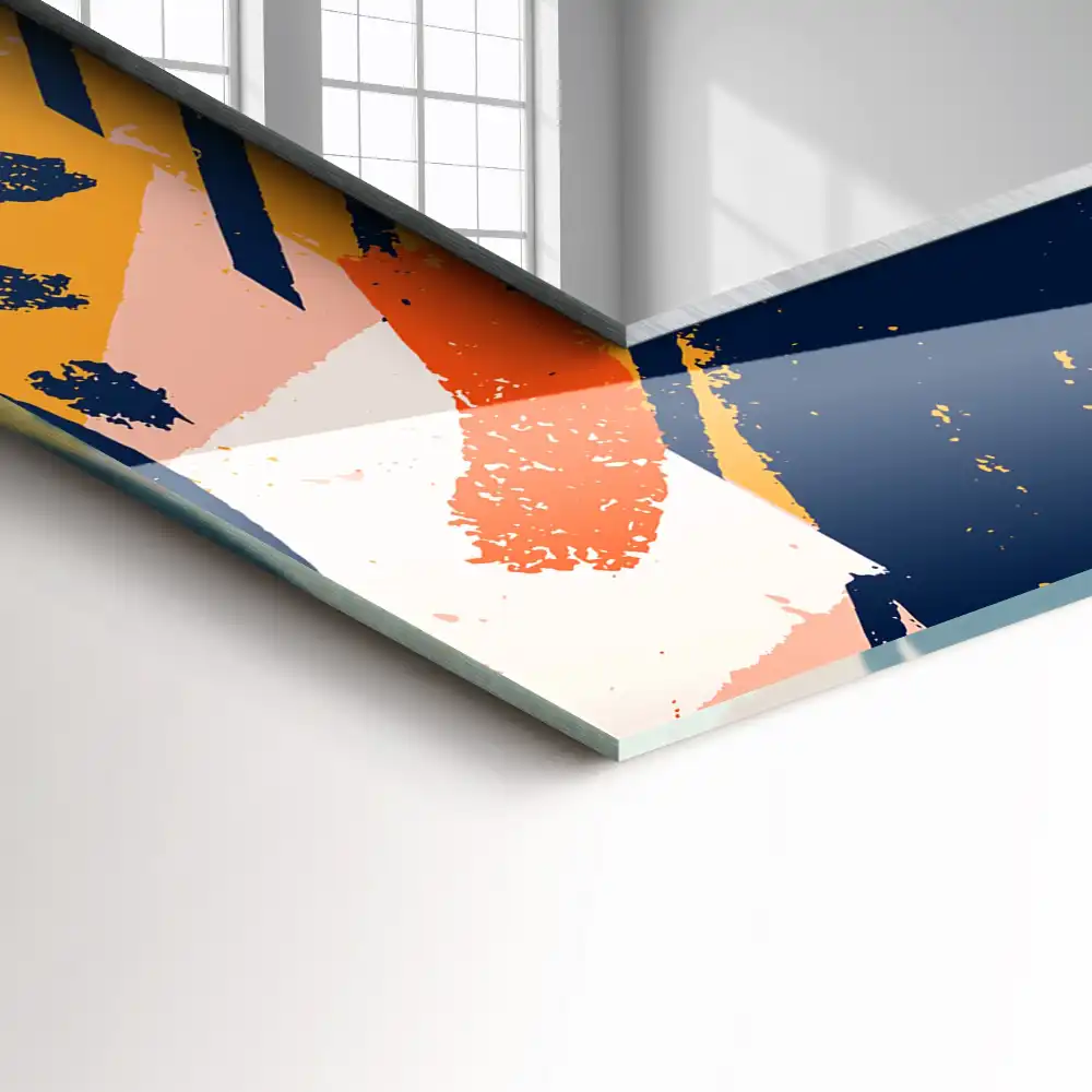 Specchio rettangolare stampato Grafica astratta colorata