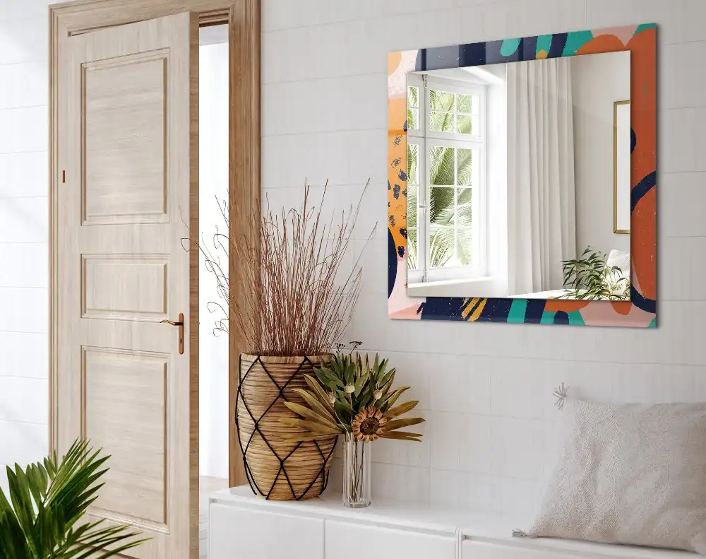 Specchio rettangolare stampato Grafica astratta colorata