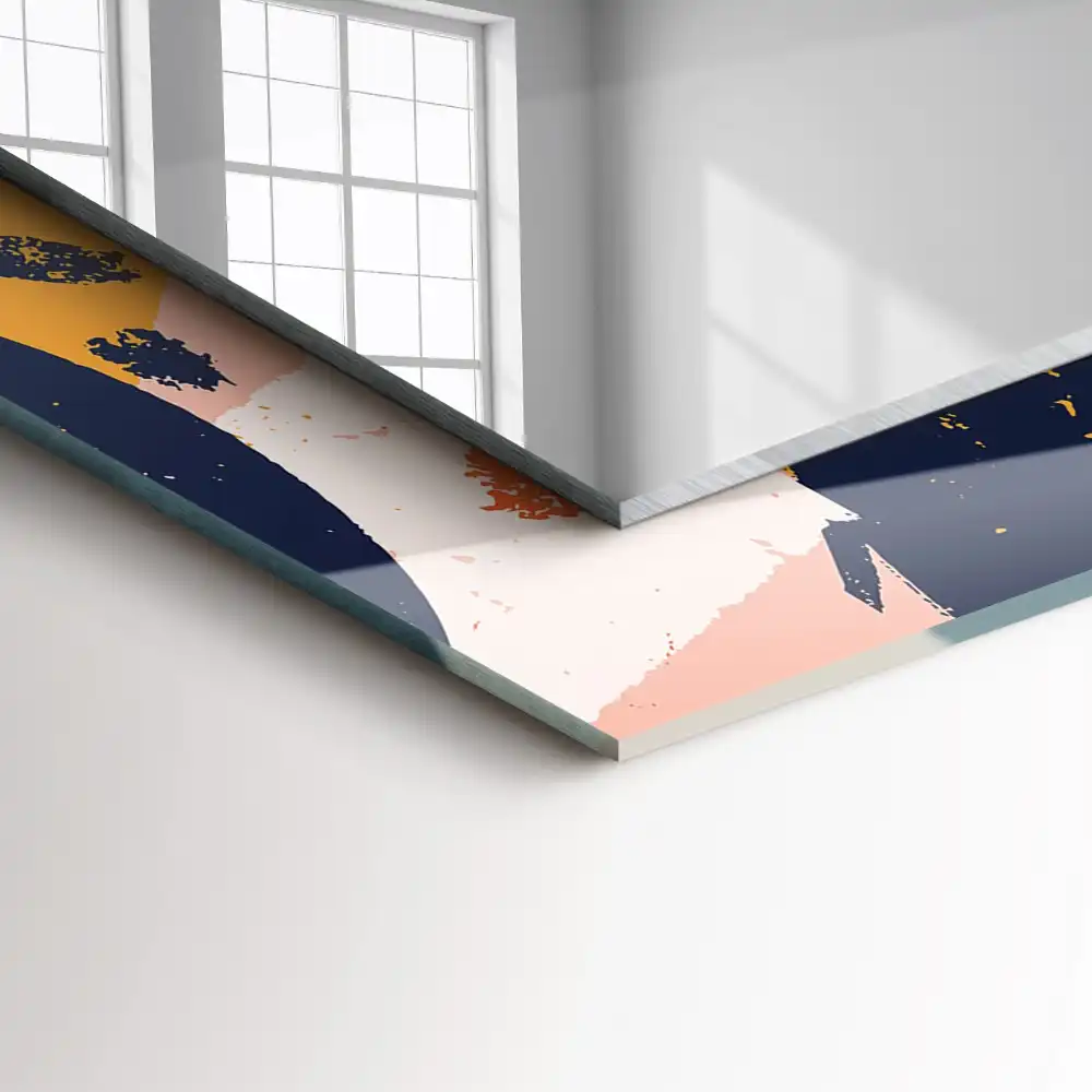 Specchio rettangolare stampato Grafica astratta colorata