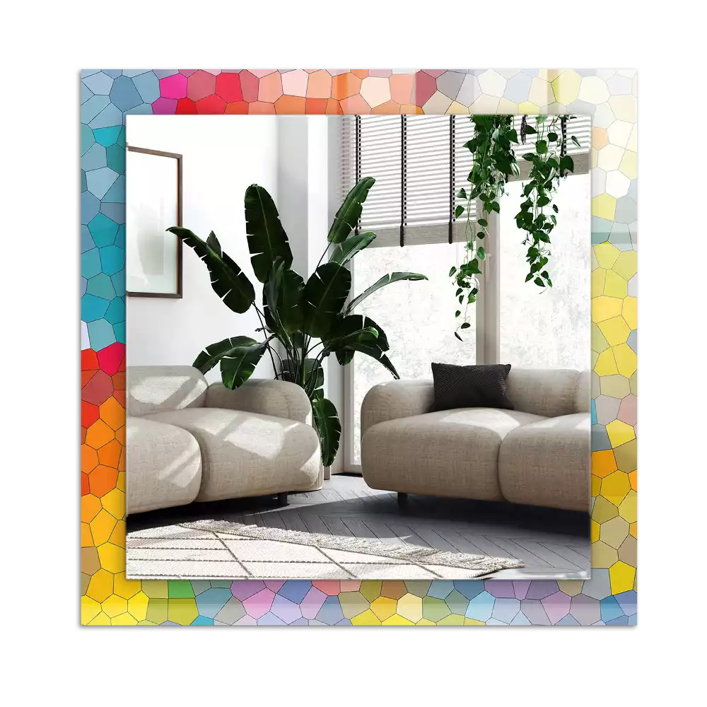 Specchio rettangolare decoro Mosaico astratto colorato
