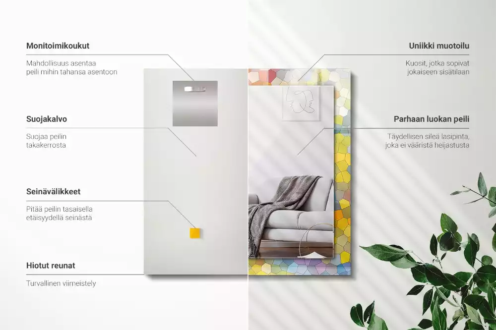 Specchio rettangolare decoro Mosaico astratto colorato