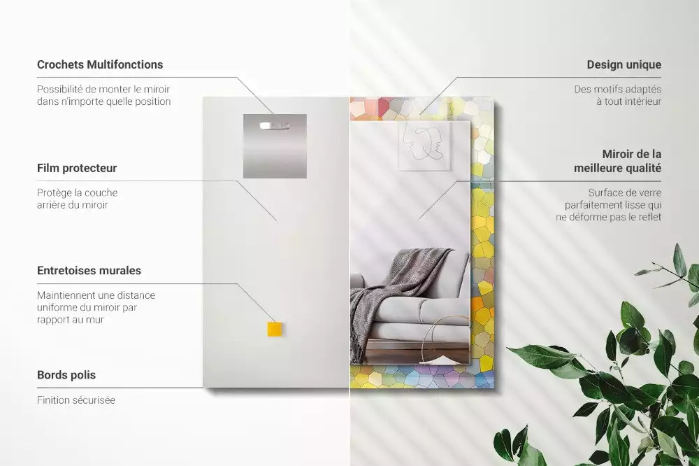 Specchio rettangolare decoro Mosaico astratto colorato