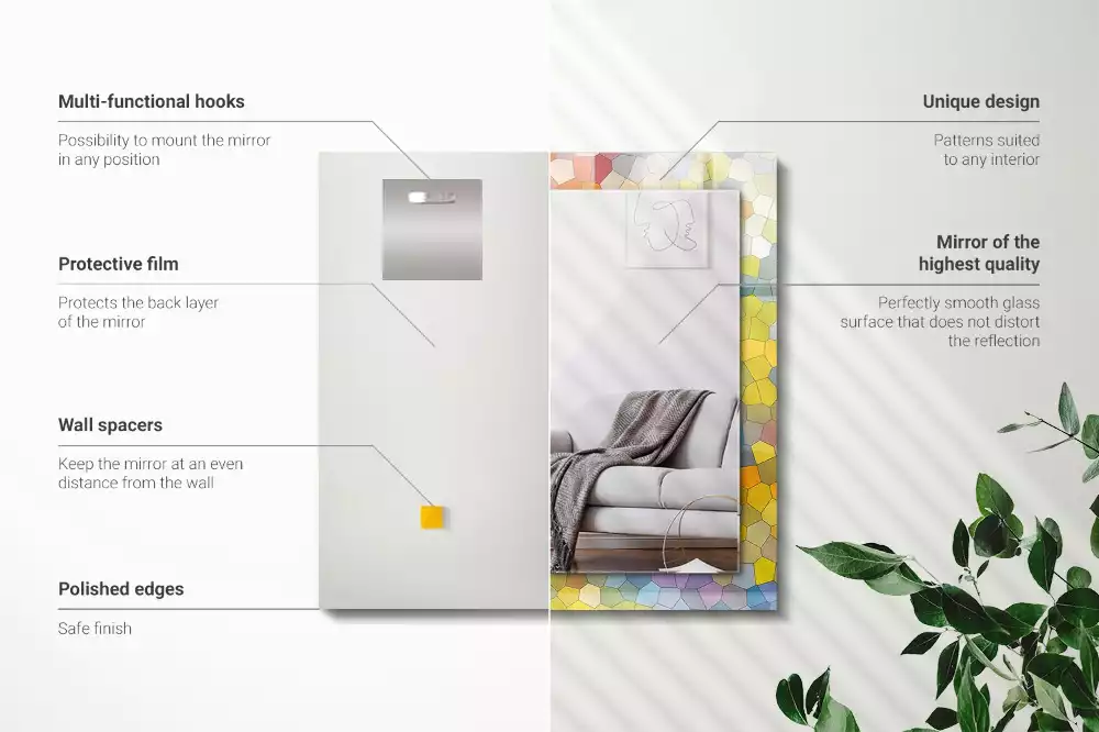 Specchio rettangolare decoro Mosaico astratto colorato